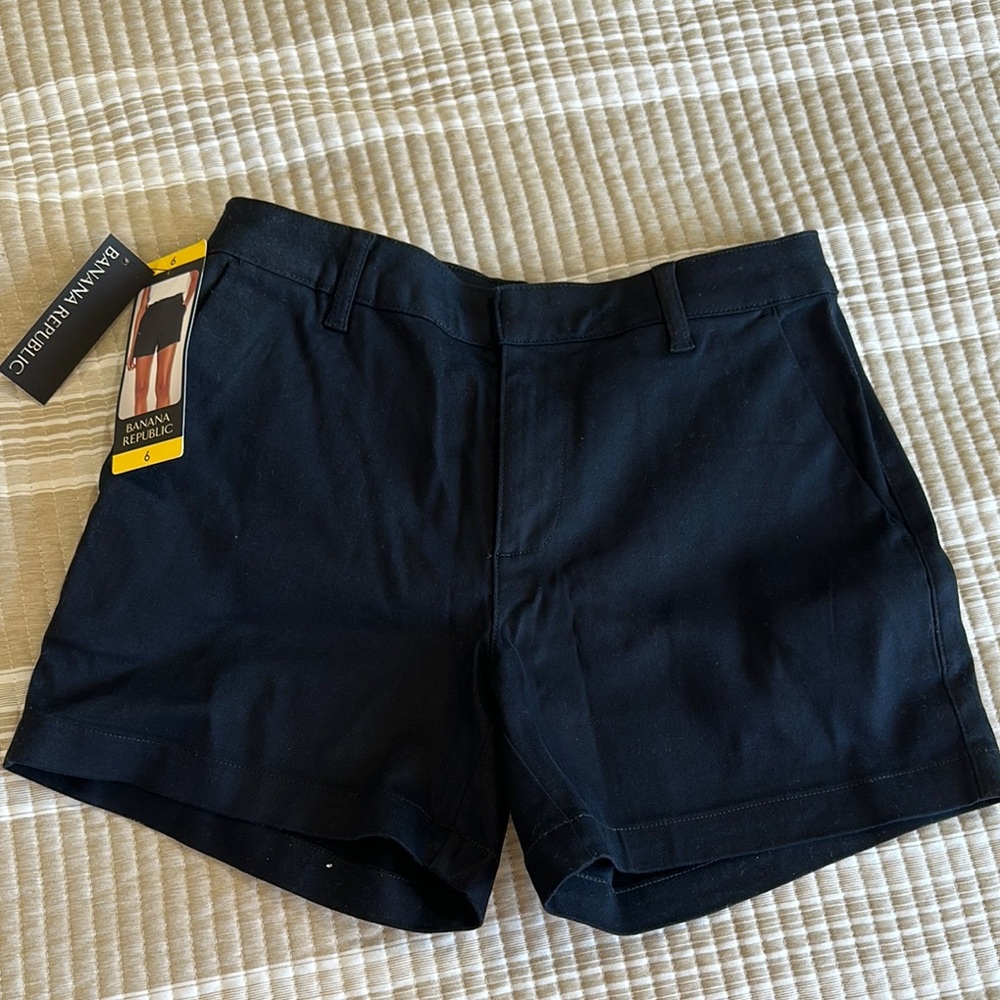 Banana Republic Black Chino Shorts Classic Style 6